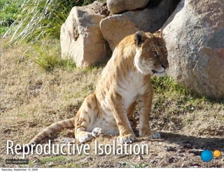 Reproductive Isolation
   ﬂickr: superciliousness

Saturday, September 12, 2009
 