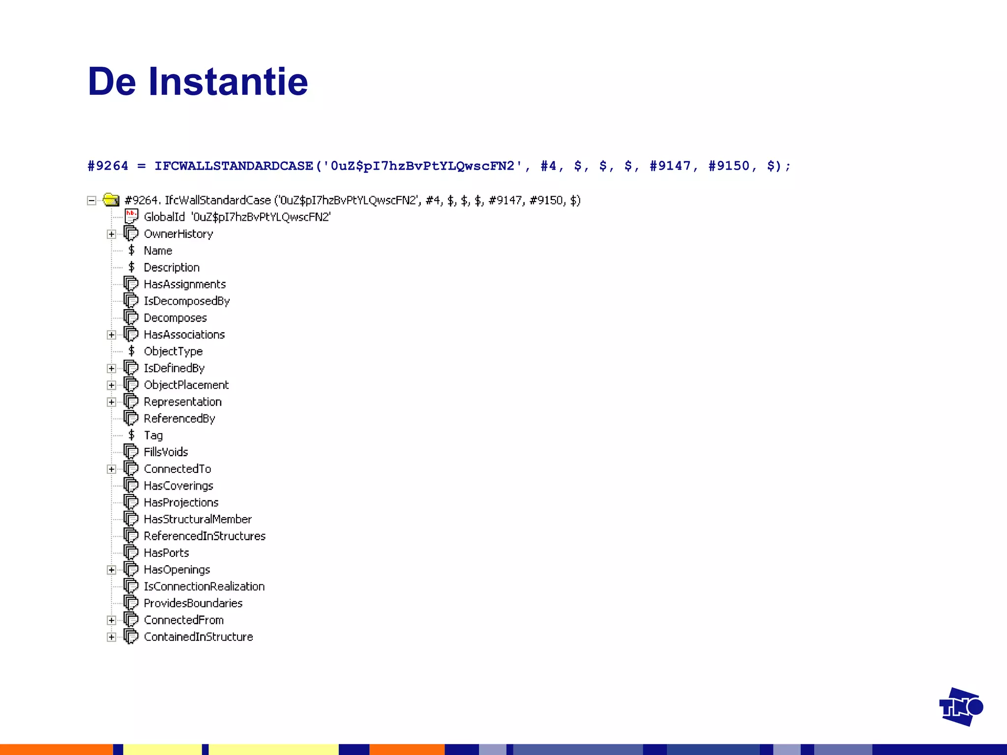 De Instantie #9264 = IFCWALLSTANDARDCASE('0uZ$pI7hzBvPtYLQwscFN2', #4, $, $, $, #9147, #9150, $); 