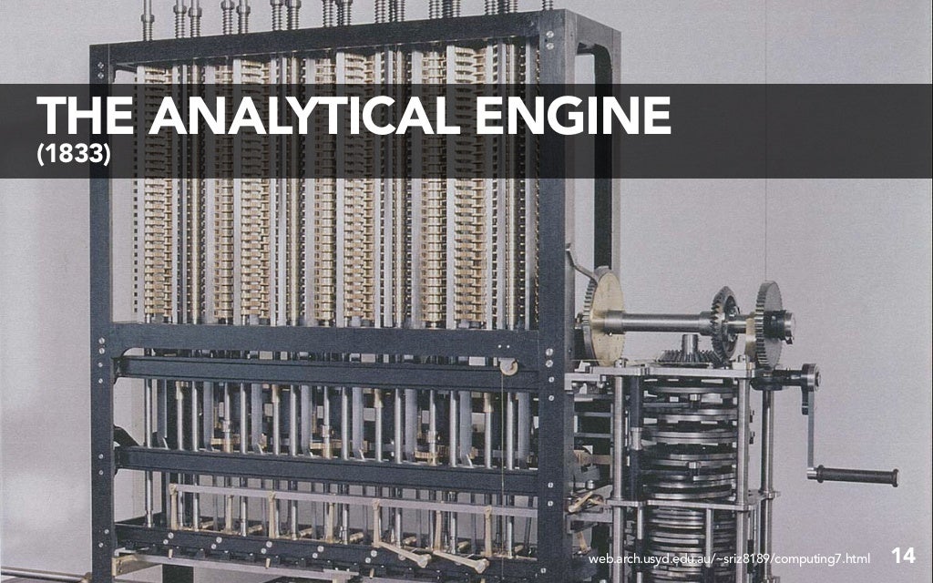 THE ANALYTICAL ENGINE (1833)