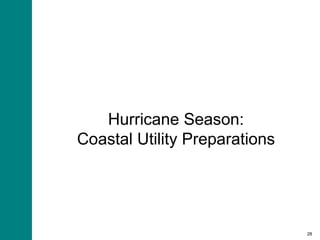 Texas is prone to a wide array of inclement weather. The state faces hail, tornadoes and ice storms, along with the hurricanes and flooding recently seen along the Gulf Coast. Transmission and distribution utilities in each part of the state work to ensure that the power grid functions as normally as possible. Emergency Preparedness Throughout Texas Each utility maintains emergency preparedness plans to mitigate the most common inclement weather, while maintaining crisis response teams to quickly respond to these emergencies and, if necessary, emergencies in other parts of the state or country. Utilities perform reviews after actual activations of their emergency plans and make revisions based on lessons learned in order to better prepare for future emergency events. 