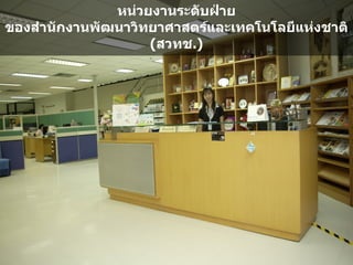 หนวยงานระดDบฝHาย
ของสJานDกงานพDฒนาวทยาศาสตร*และเทคโนโลยแหงชาต
                   (สวทช.)
 