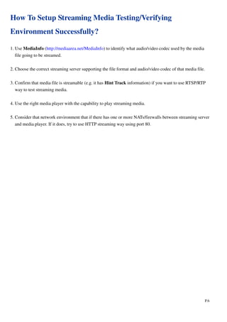Streaming Media Server Setup Manual | PDF