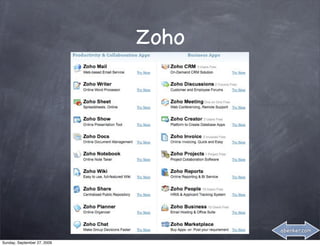 Zoho




                                    abenker.com

Sunday, September 27, 2009
 