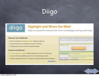 Diigo




                                     abenker.com

Sunday, September 27, 2009
 