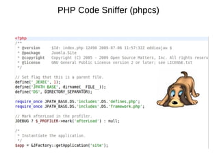 PHP Code Sniffer (phpcs)
 