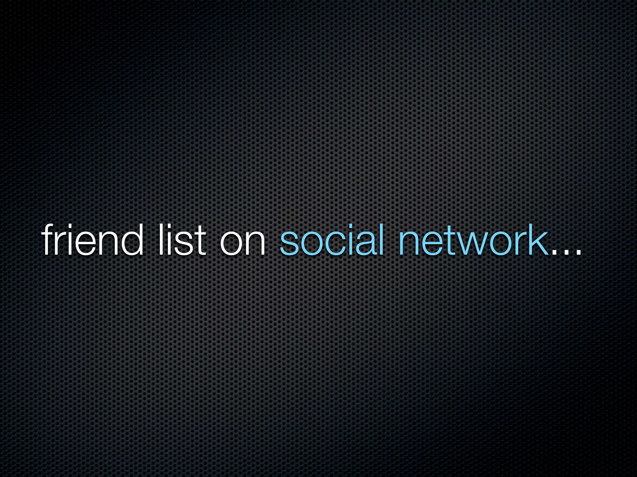 friend list on social network...
 