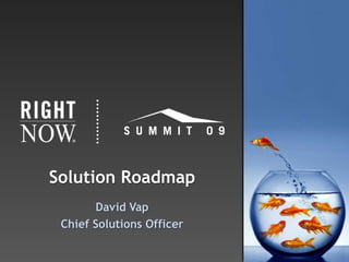 Solution Roadmap David Vap Chief Solutions Officer 