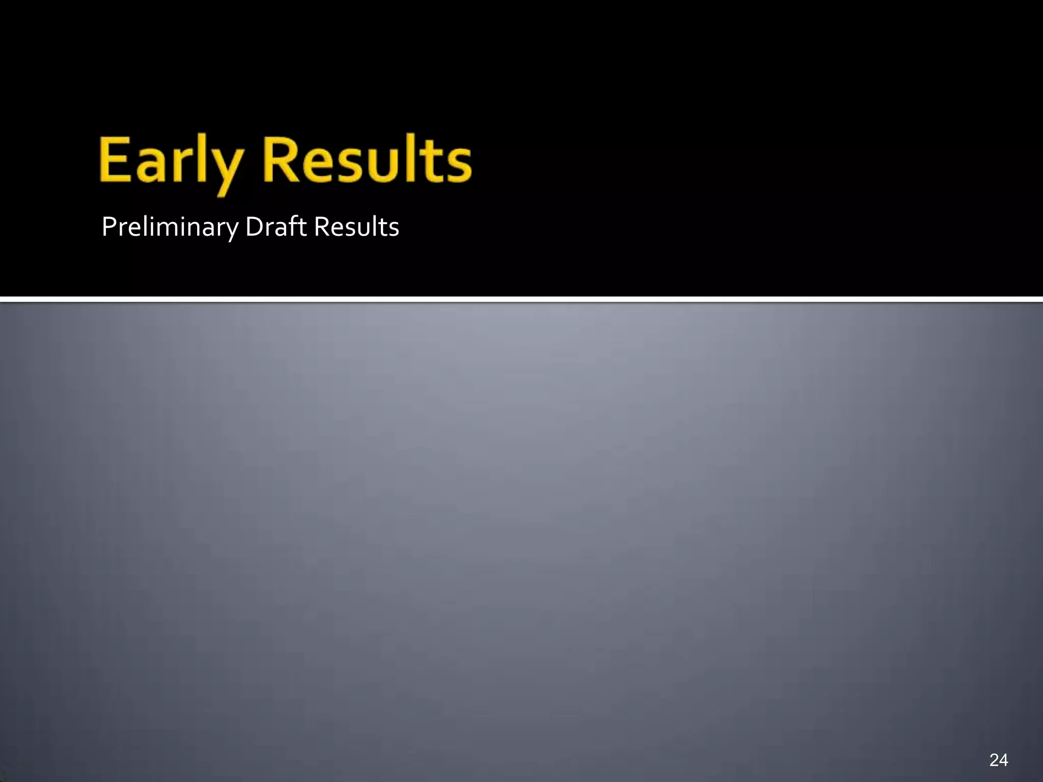 Preliminary Draft Results




                            24
 