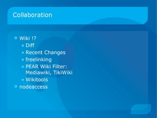 Drupal 是什麼? Drupal 是一套開放源碼的內容管理平台，擁有多種實用的功能，可以用來建置從個人網誌到大型網路社群等各種類型的網站，例如華納唱片、紐約觀察報、Fast Company、Popular Science、SonyBMG、富比士、哈佛大學等網站，或是個人部落格（Tim Berners-Lee）、播客網站（TWIT.tv）、線上社群（SpreadFireFox.com），或是向大眾傳遞訊息（The Onion）。 