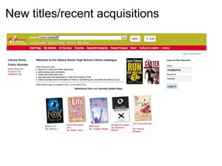 New titles/recent acquisitions   