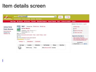 Item details screen                         Example 