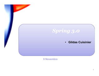 Spring 3.0

             • Gildas Cuisinier




9 Novembre



                                  1
 