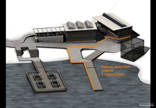 Axonométrie Espace  technique réservé à l’exploitation 