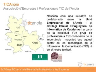 TICAnoia
  Associació d’Empreses i Professionals TIC de l’Anoia

                                           Nascuda com un...
