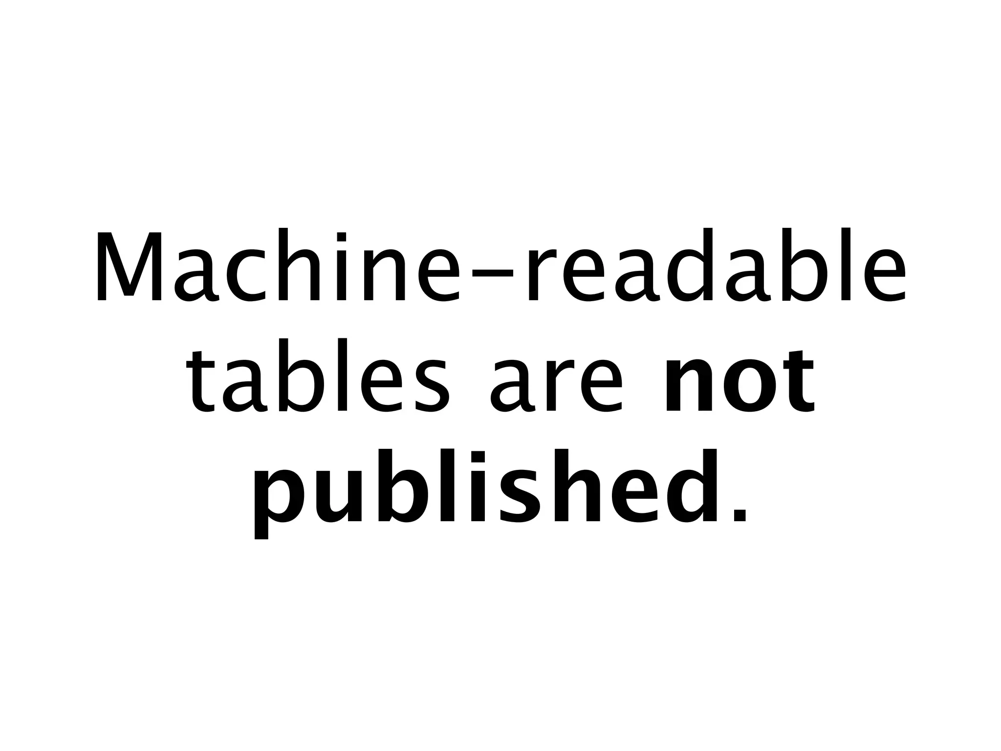 Machine-readable
 tables are not
   published.
 