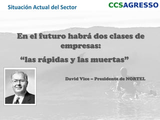 Situación Actual del Sector



   En el futuro habrá dos clases de
              empresas:
    “las rápidas y las muertas”

                      David Vice – Presidente de NORTEL




                                                          6
 