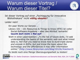 Befassung mit dem 'Semantic Web' – Schlechte Gründe ... 