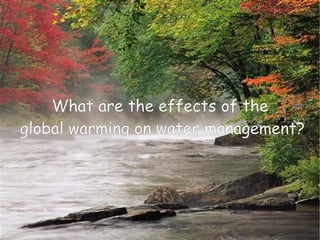 What are the effects of the global warming on water management? 