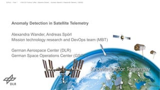 > ESA ACT Science Coffee > Alexandra Wander • Anomaly Detection in Spacecraft Telemetry > 09/2020DLR.de • Chart 1
Anomaly ...