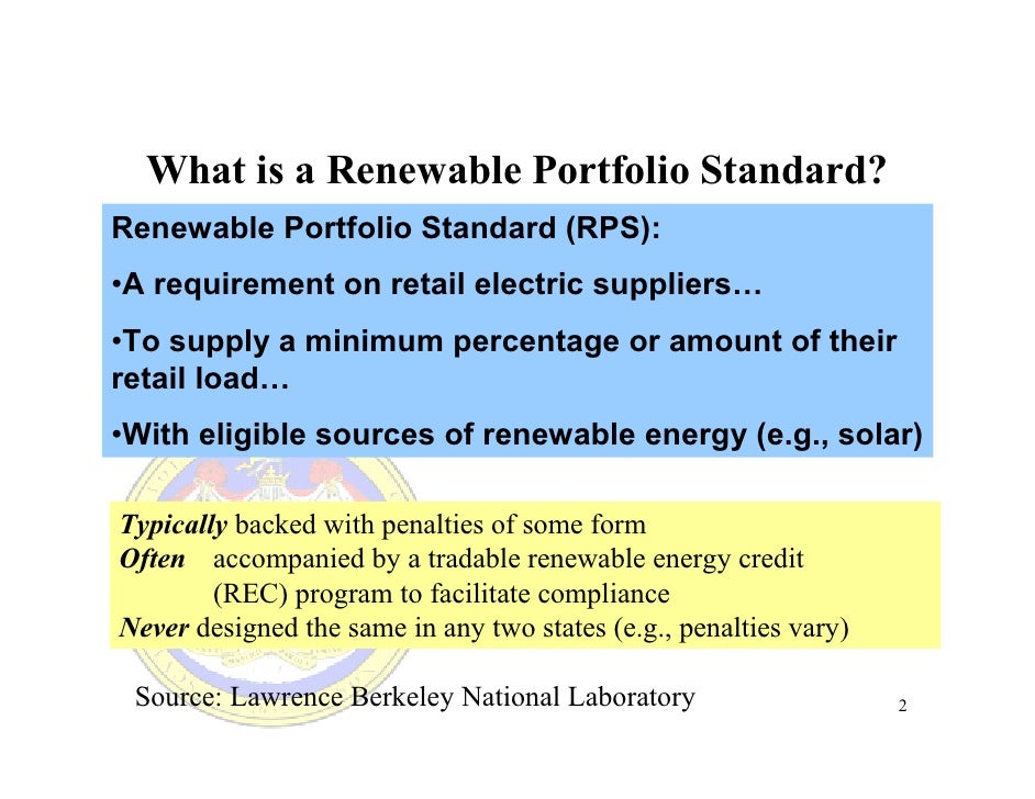 What Is A Renewable Portfolio Standard – QNER