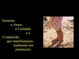 Somente  o Amor,  a Caridade  e a Compaixão  que manifestamos  realmente nos  pertencem. 