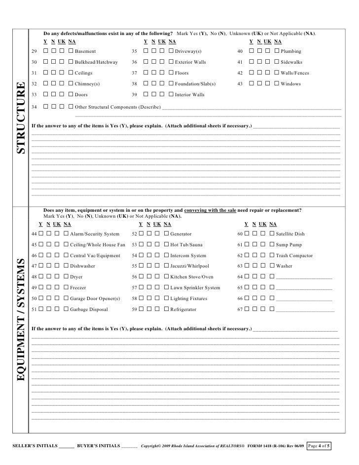 2009 12 10 ri real estate sales disclosure form sales disclosure form