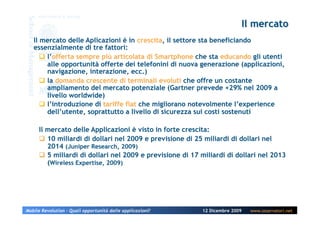 Mobile Revolution – Quali opportunità dalle applicazioni?   12 Dicembre 2009   www.osservatori.net
 