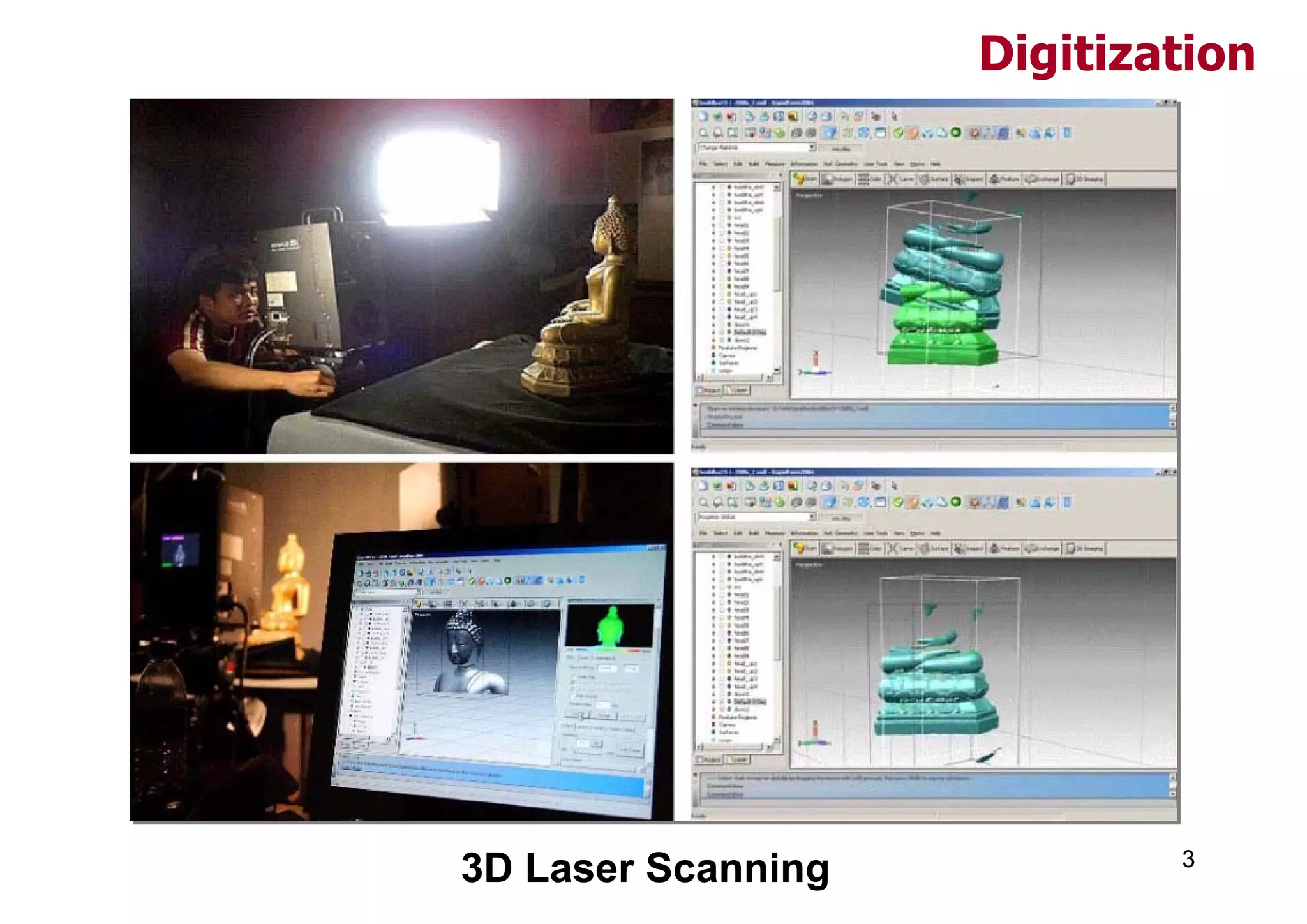 Digitization




                            3
3D Laser Scanning
 