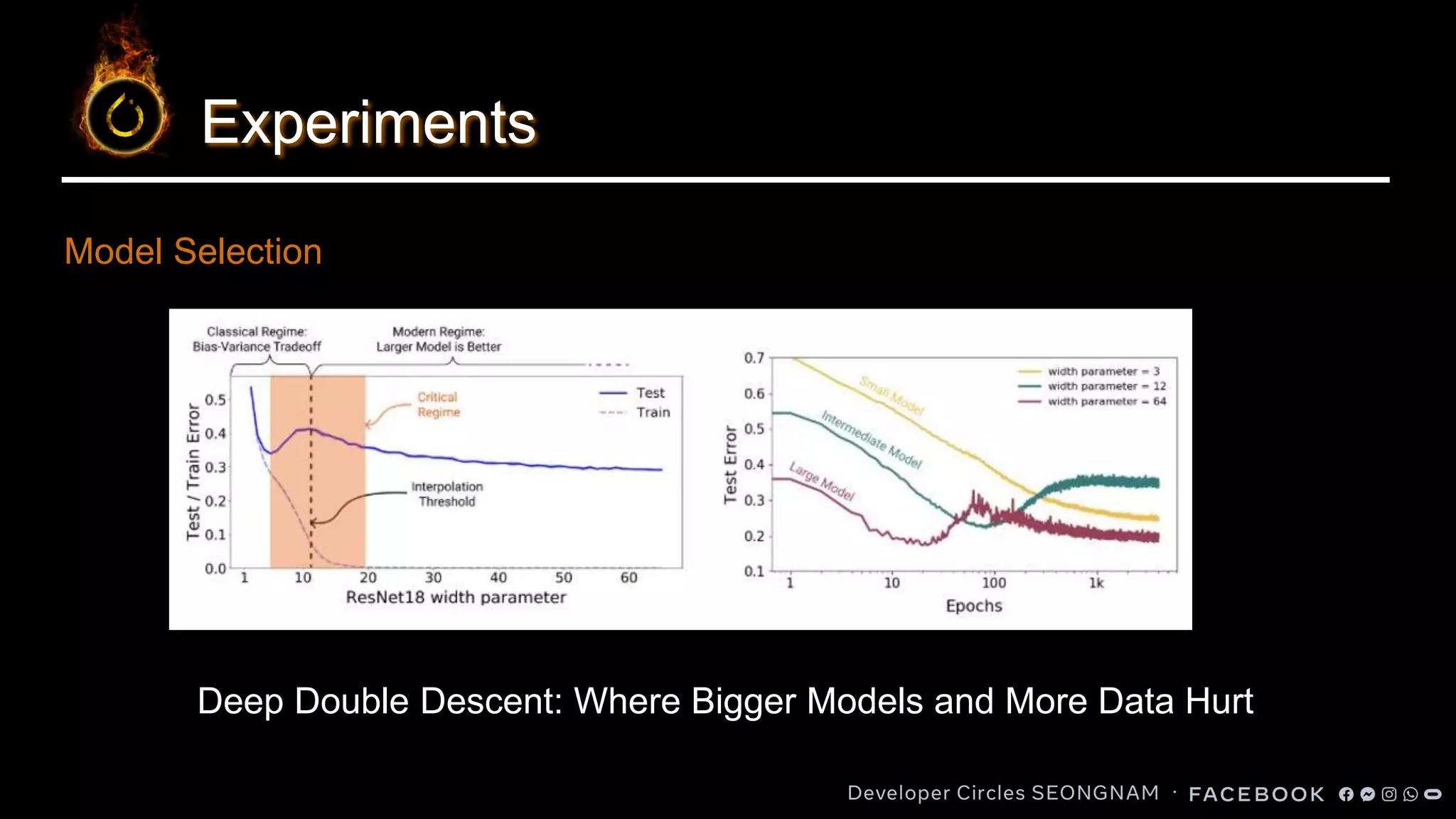 Experiments
Model Selection
Deep Double Descent: Where Bigger Models and More Data Hurt
 