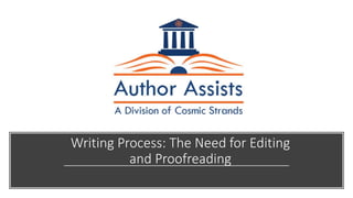 Writing Process: The Need for Editing
and Proofreading
 