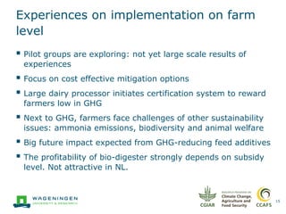 GHG mitigation efforts on dairy farms in the Netherlands (NL): From objectives to best practices and implementation