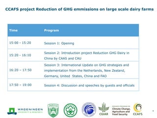 Introduction of workshop: Kick-off meeting on "Piloting and scaling of low emission development options in large scale dairy farms in China"