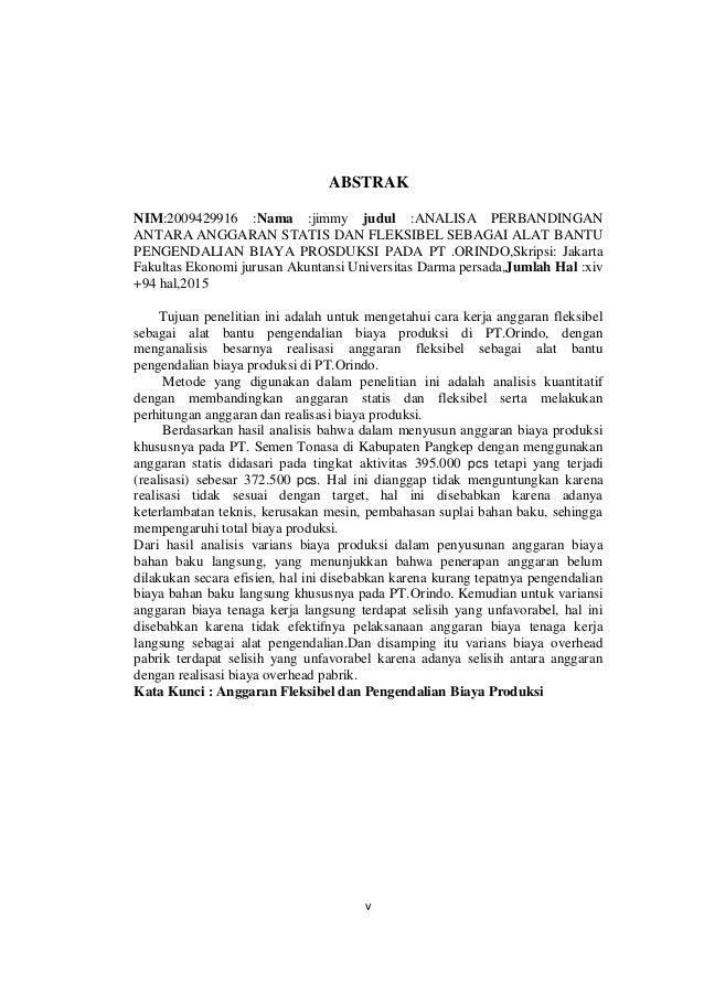 ANALISA PERBANDINGAN ANTARA ANGGARAN STATIS DAN FLEKSIBEL 