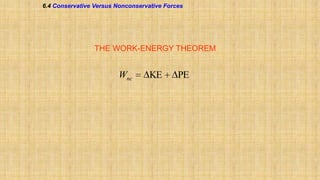 6.4 Conservative Versus Nonconservative Forces

THE WORK-ENERGY THEOREM

Wnc

KE

PE

 
