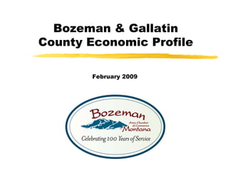 Bozeman & Gallatin
County Economic Profile

        February 2009
 