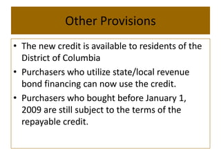 2009 Tax Credit Slideshow
