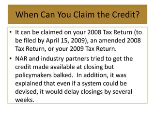 2009 Tax Credit Slideshow