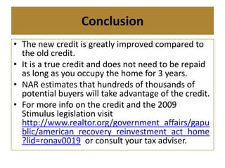 2009 Tax Credit Slideshow