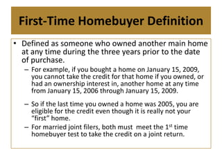 2009 Tax Credit Slideshow