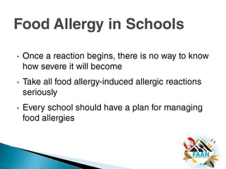 4 to 6% of children have a food allergy 