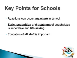 Prompt administration of epinephrine is key to surviving anaphylaxis