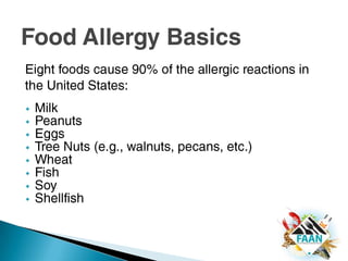 When the food is eaten, the immune system thinks the food is harmful and releases histamine and other chemicals to “attack” the enemyFood Allergy Basics
