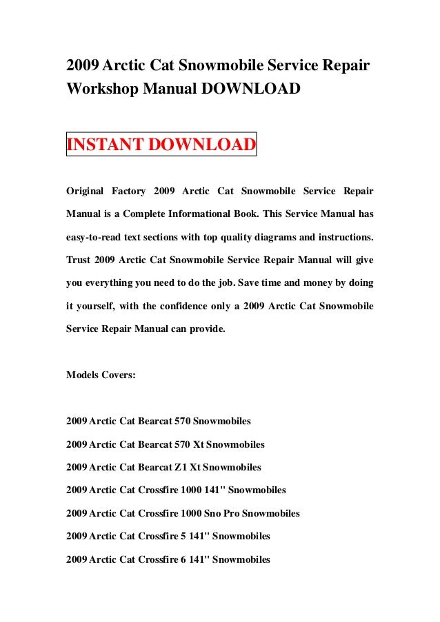 Arctic Cat Snowmobile Manual Download Arctic Cat Snowmobile Manual Download