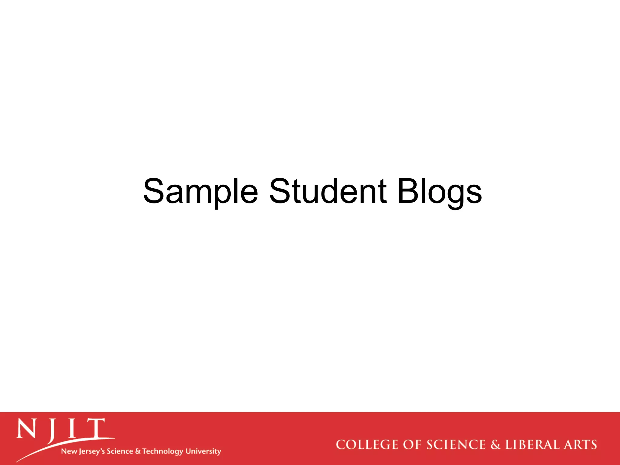 Sample Student Blogs 