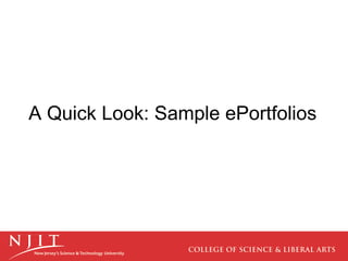 A Quick Look: Sample ePortfolios 