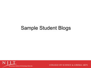 Sample Student Blogs 
