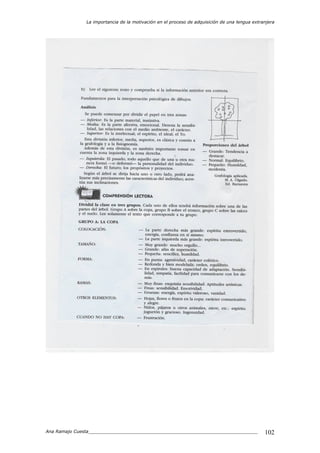 La importancia de la motivación en el proceso de adquisición de una lengua extranjera
Ana Ramajo Cuesta_____________________________________________________________ 102
 