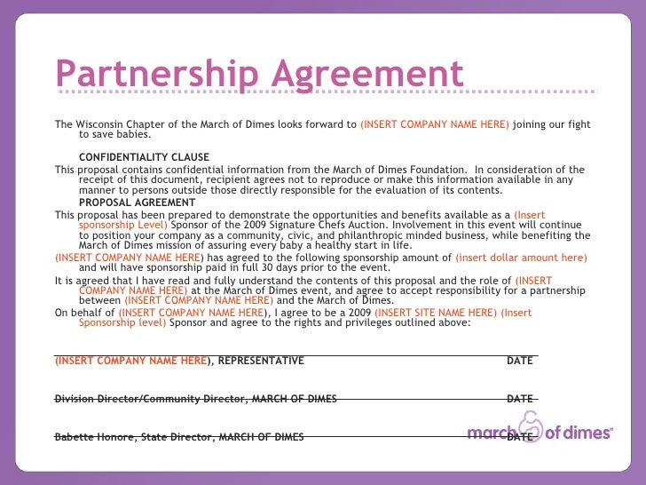 silent partnership agreement template 2009 chefs auction sponsorship template silent partnership agreement template 2009 chefs auction sponsorship template