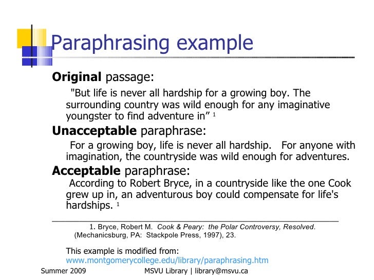 chicago style citation for paraphrasing