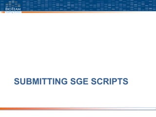 SUBMITTING SGE SCRIPTS
 